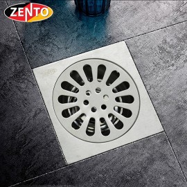 Phễu thoát sàn chống mùi inox304 Zento TS123-304 (118x118mm)