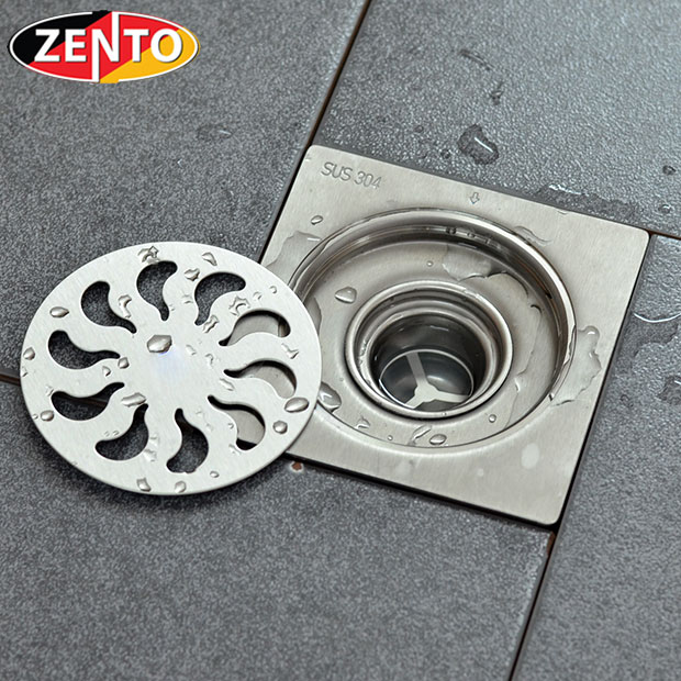 Phễu thoát sàn chống mùi inox304 Zento TS322 (120x120mm)
