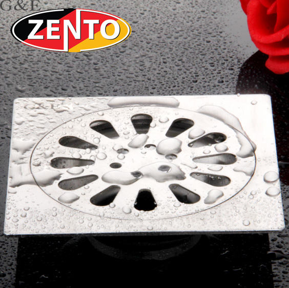 Phễu thoát sàn chống mùi hôi inox Zento TS122-L (12x12cm)