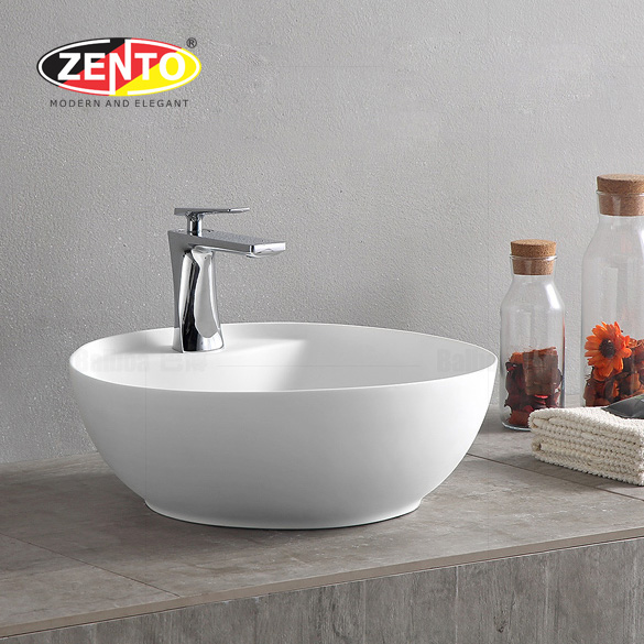 Chậu lavabo đặt bàn Zento LV1090A (420x420x135mm)
