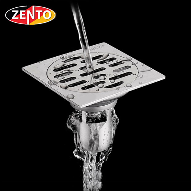 Phễu thoát sàn chống mùi inox304 Zento TS125-304 (118x118mm)
