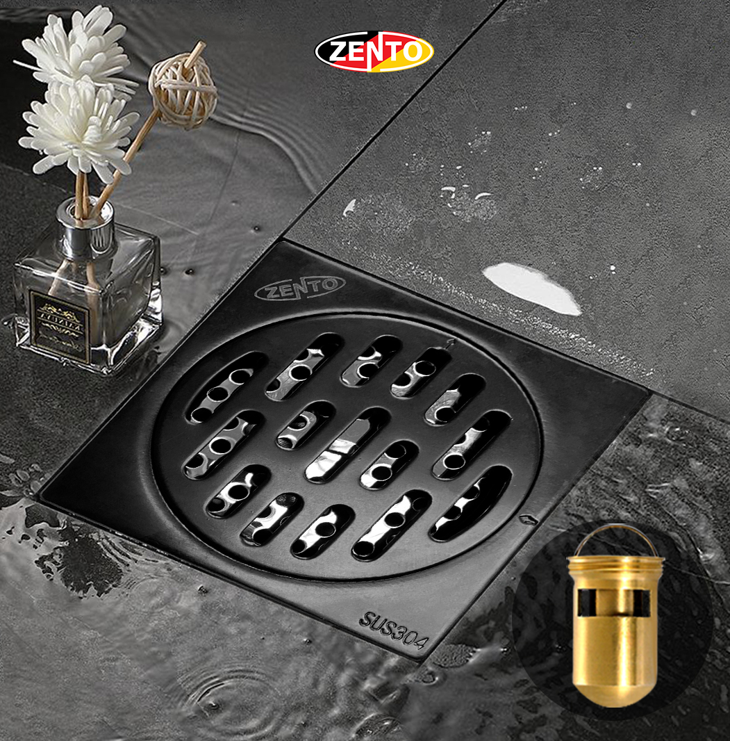 Thoát sàn chống mùi Black series Zento ZT541 (100x100mm)